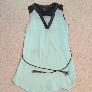 BCX Women's Mint and Black Tunic Top